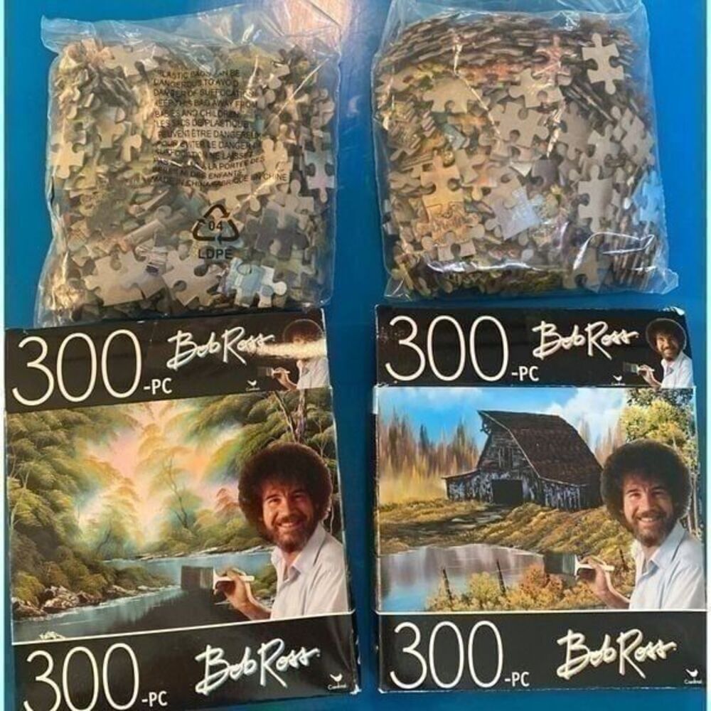 2 Bob Ross 300 piece puzzles 14 x 11